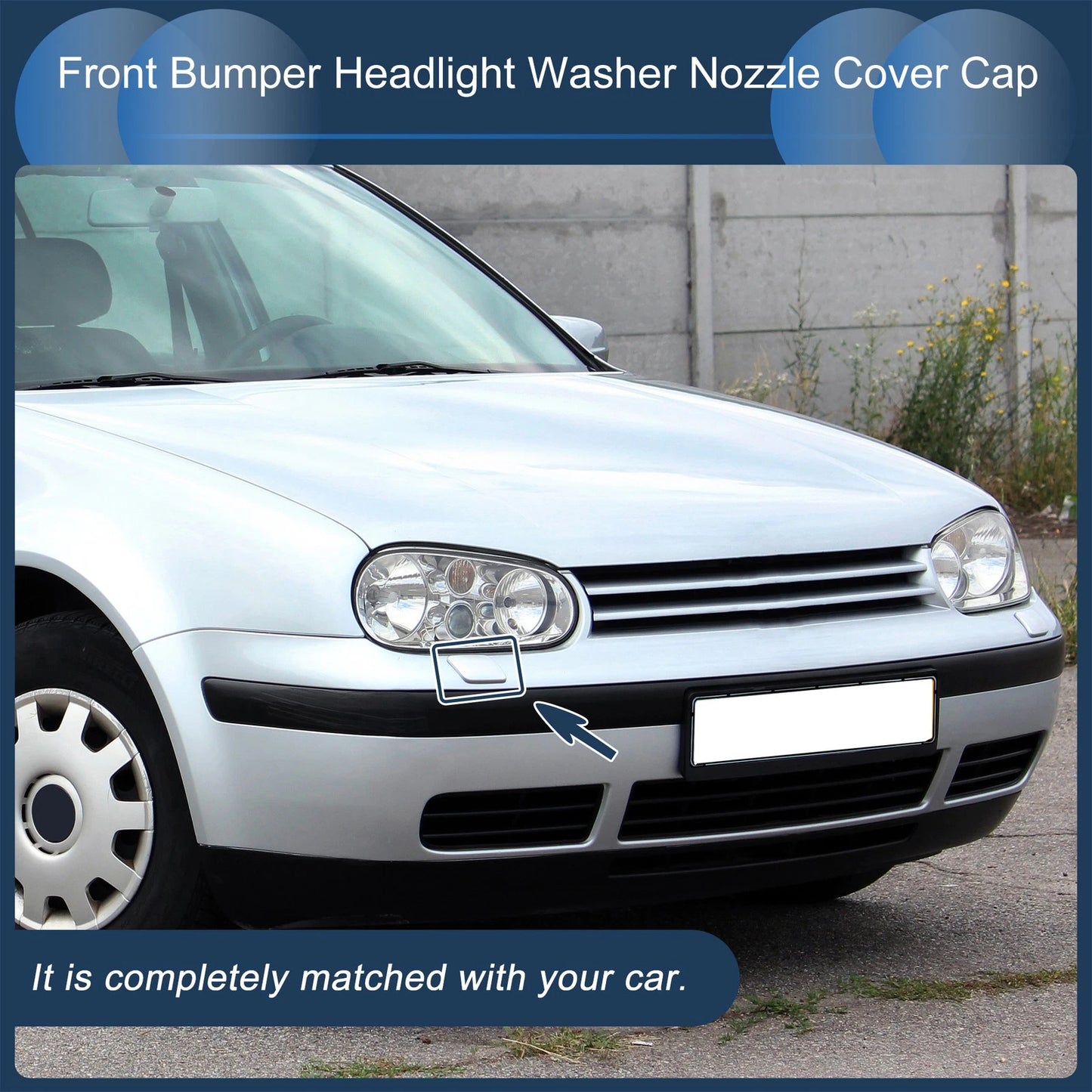 Front Right Washer Nozzle Cover Cap for VW Golf 4 (1998–2006) 1 Pcs Black
