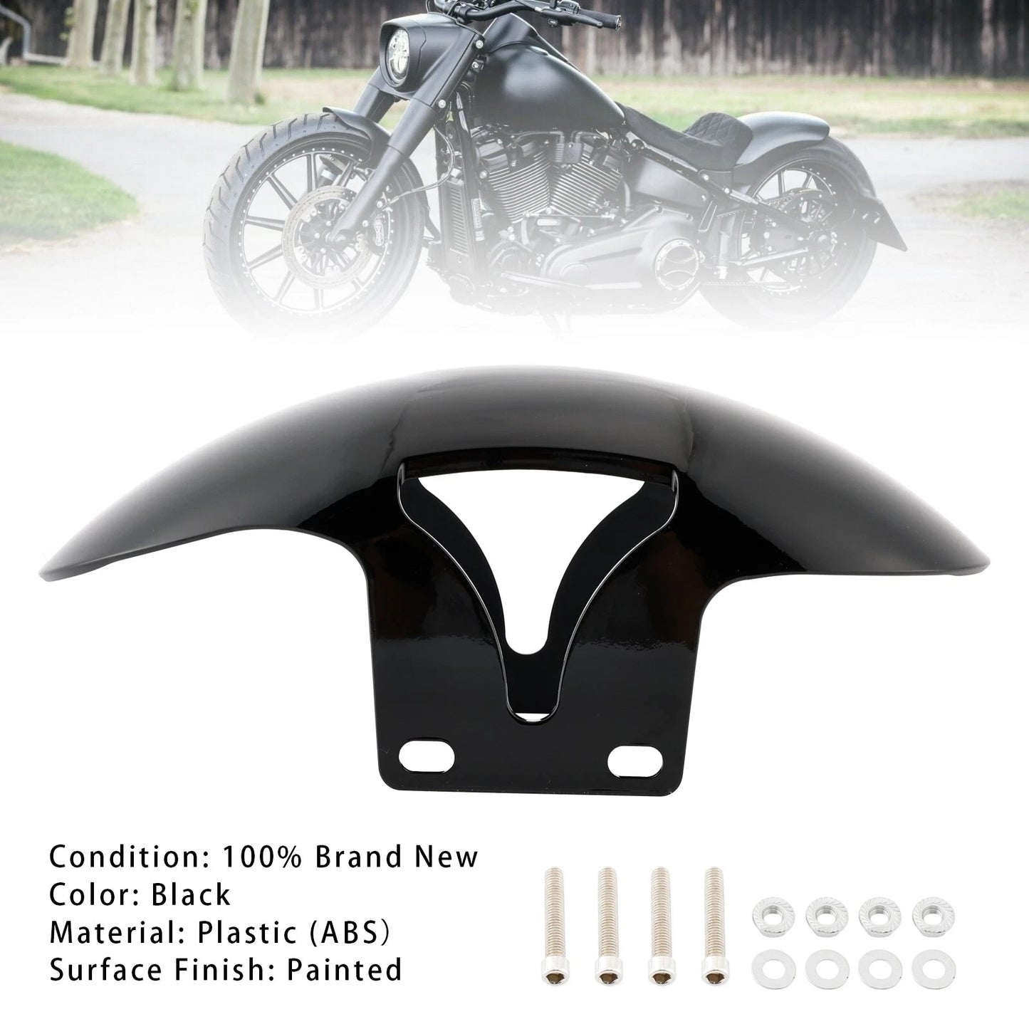 ABS Short Front Fender for Harley M8 Softail Fat Boy FLFB (2018–2024)