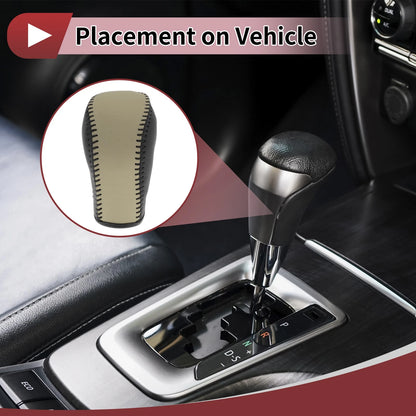 1 Pc Gear Shift Knob Cover for Hyundai Tucson (2015–2018) Black Beige