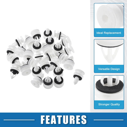 30 x Door Panel Clips for Chevrolet - Plastic White