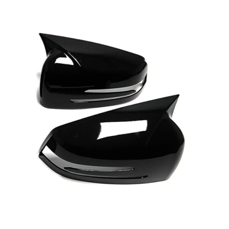 Horn Mirror Cover Caps Glossy Black for Mercedes Benz W204 W176 W212