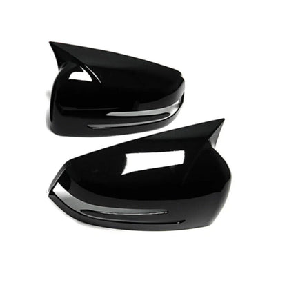 Horn Mirror Cover Caps Glossy Black for Mercedes Benz W204 W176 W212