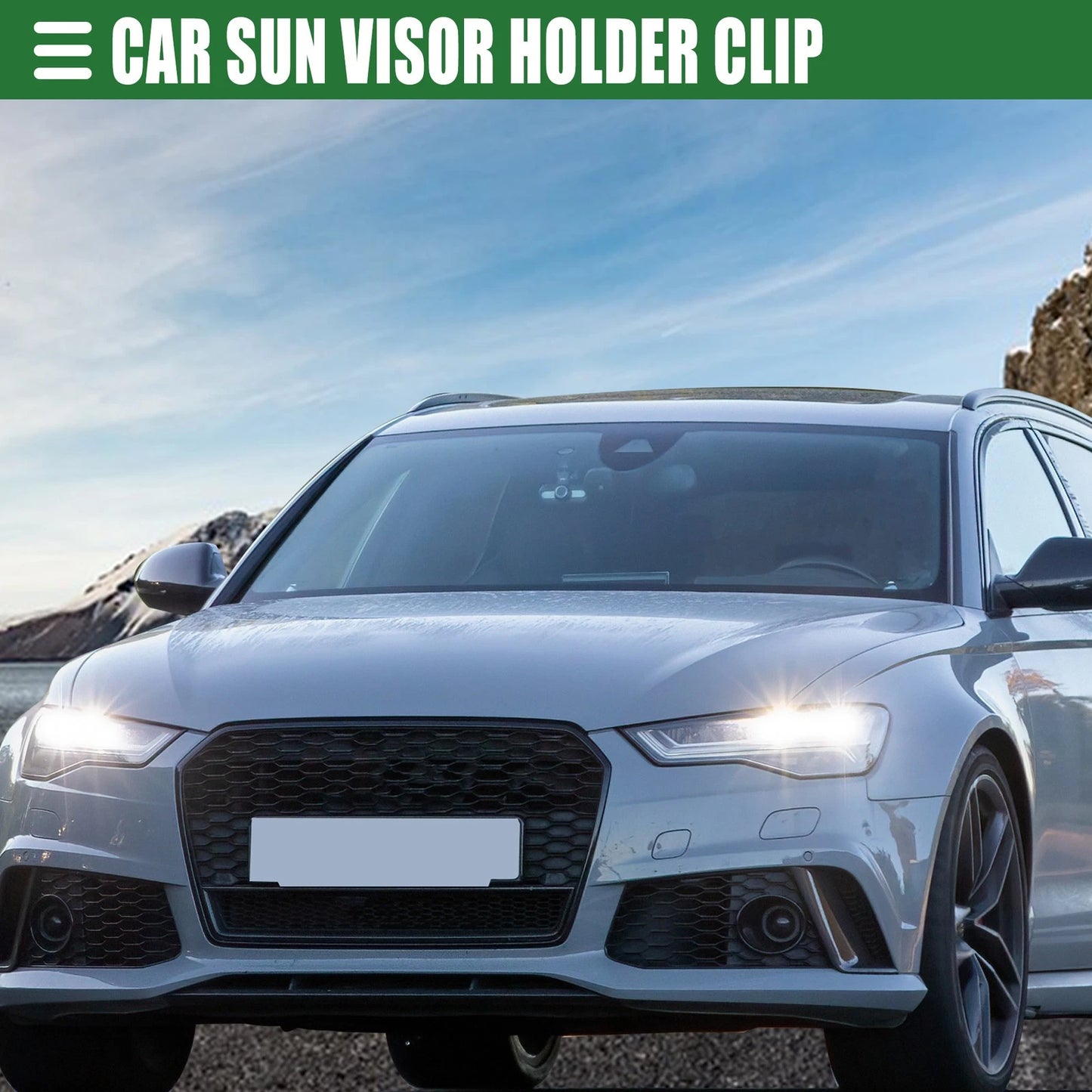 2X Sun Visor Holder Clip for Audi A6 Quattro (1998–2005) No. 4B0857562 Gray