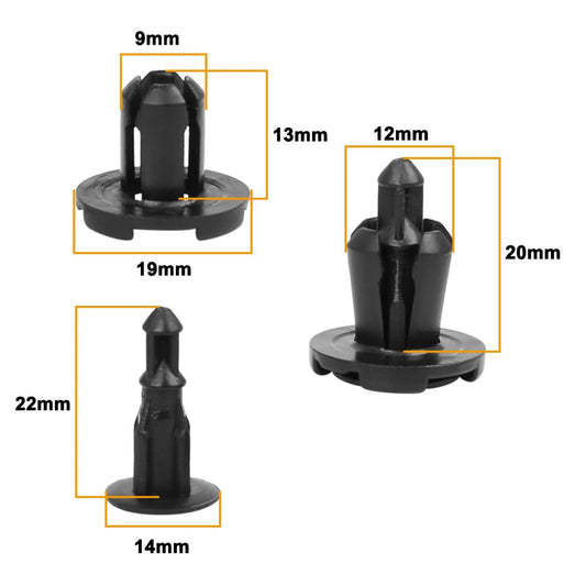 30Pcs Push Type Bumper Clips for Mitsubishi Honda