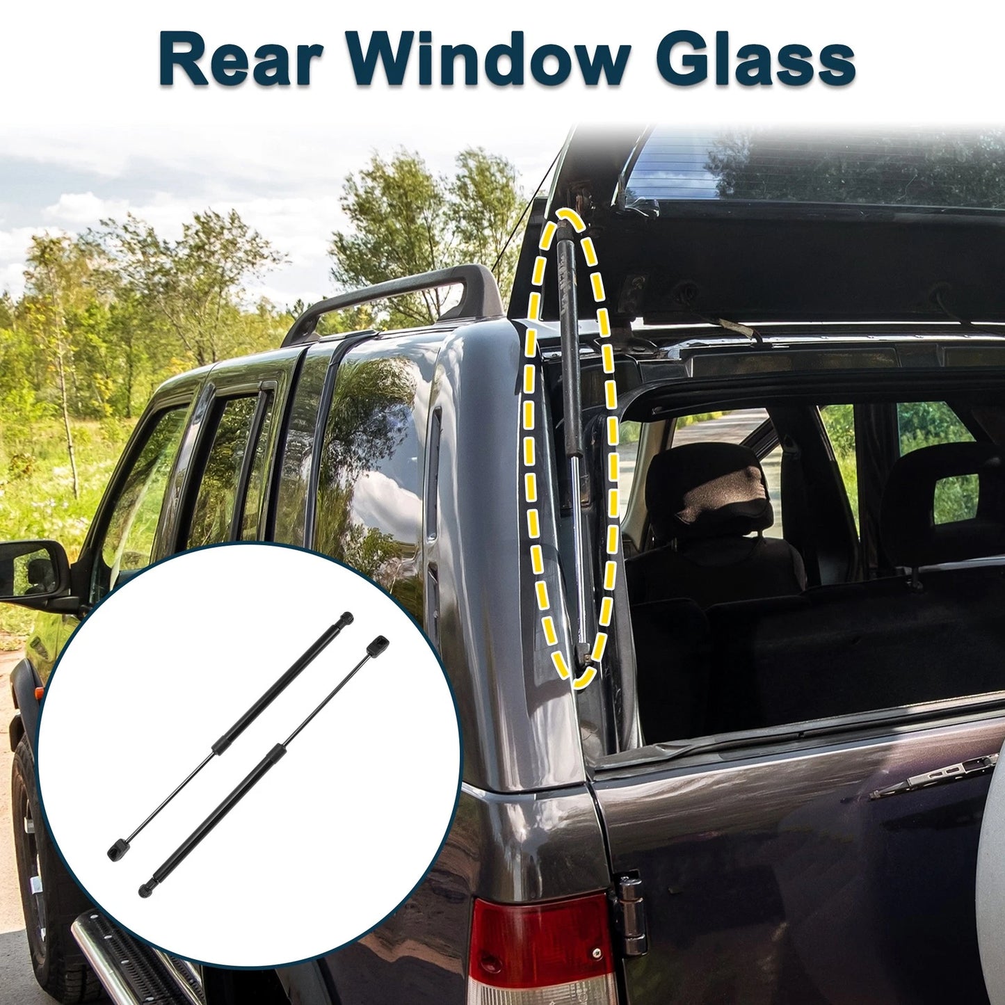 Set of 2 Rear Glass Window Lift Supports Struts for Toyota Highlander (2008–2013)