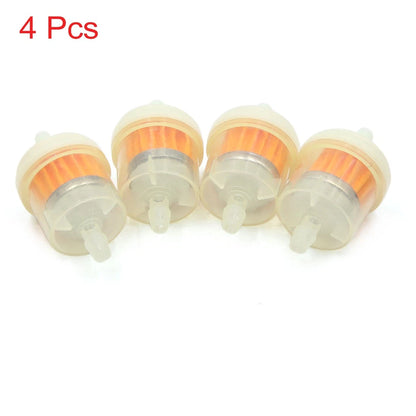 Set of 4 Inline Gasoline Fuel Filters for Motorcycle (6mm Dia)
