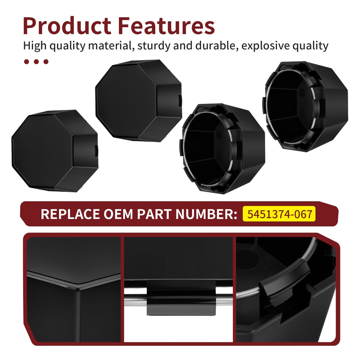 Set of 4 Center Wheel Hub Caps for Polaris Sportsman 570 (2025)