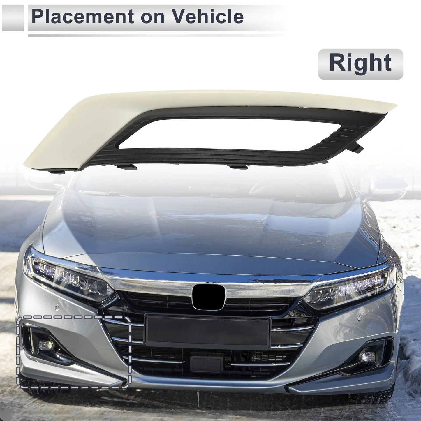 1 Pc Fog Light Grill for Ford Fusion (2017–2018) No.HS7319952BCW