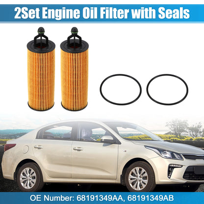 Set of 2 Engine Oil Filters 68191349AA 68191349AB for Dodge Ram 1500 Avenger