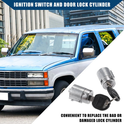 Ignition Switch Lock Cylinder & Front Door Lock w/ Key for Chevrolet GMC Yukon
