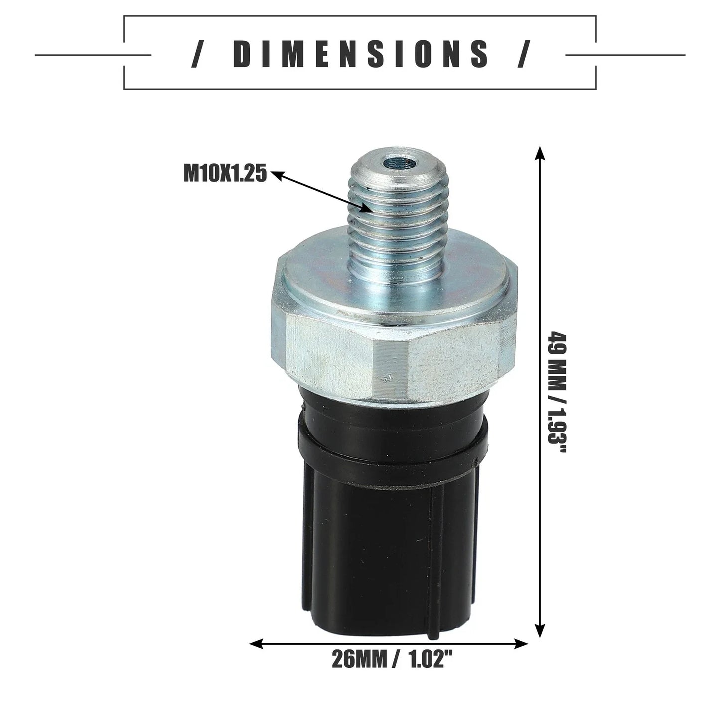 Engine Oil Pressure Sensor for Honda Civic (2006-2011) Black Silver Tone