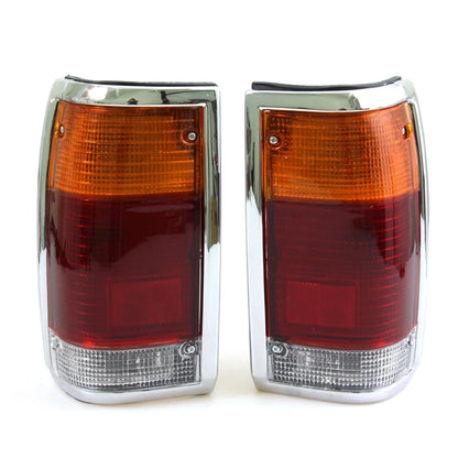 Tail Light Lamp Set with Chrome Edge for Mazda B2000 B2200 B2600 (1985–1998)