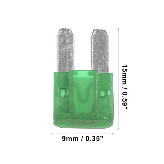 30A Mini Blade Fuses 25pcs for Car Boat Truck RV Motorcycle Green
