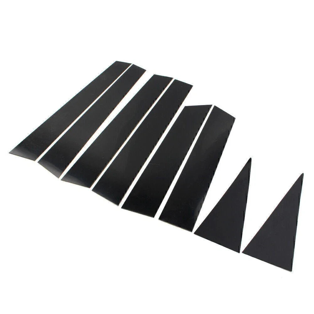 8x Door Window Trim Pillar Covers for Nissan Rogue (2014-2020) Black