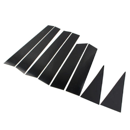 8x Door Window Trim Pillar Covers for Nissan Rogue (2014-2020) Black