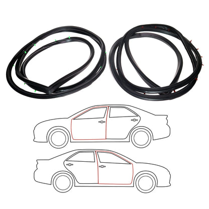 Set of 2 Front Door Weatherstrip Seals for Toyota Carina Sedan (1970–1977)