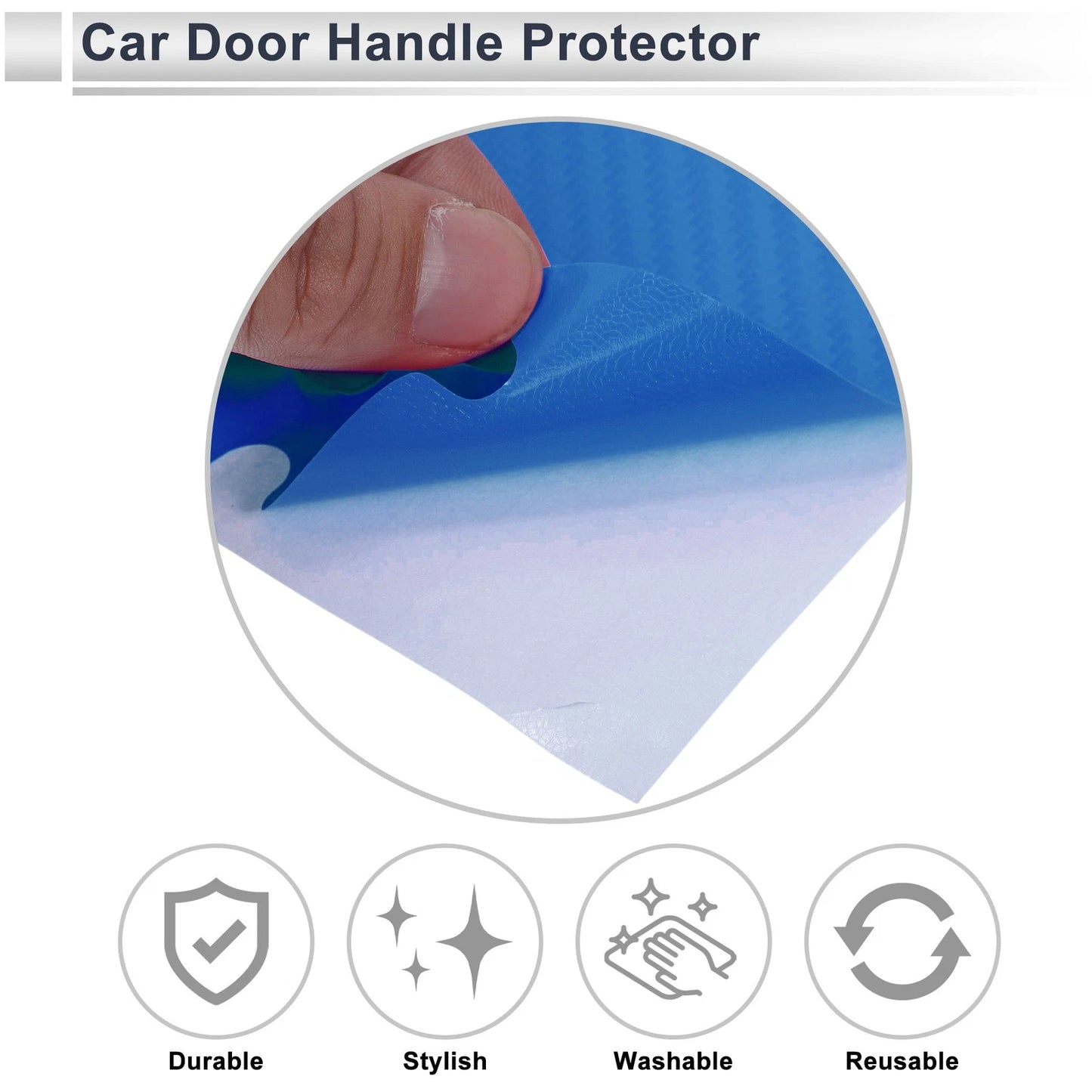 Door Handle Sticker for Universal Fit (83x90mm) - Light Blue Anti-Scratch