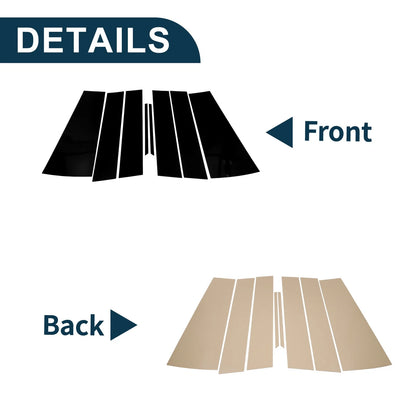 8 Pcs Door Pillar Window Trim for Honda Odyssey (2018–2023) Black