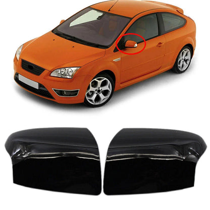 Glossy Black Side Rearview Wing Mirror Cover Trim for Ford Focus (2005–2008)