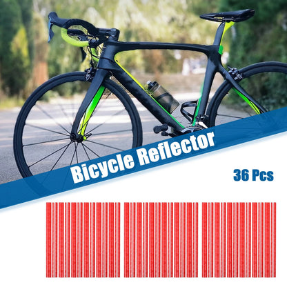 36 Pcs Reflective Bicycle Reflectors for Bike (ABS Red)