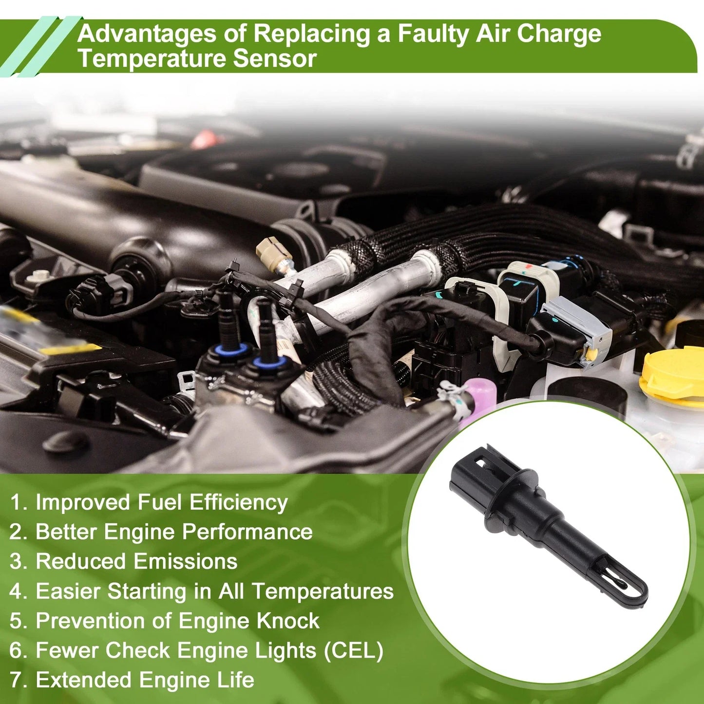 Air Charge Temperature Sensor for Chevrolet Volt 1.4 (2011-2015) 1 x Pc