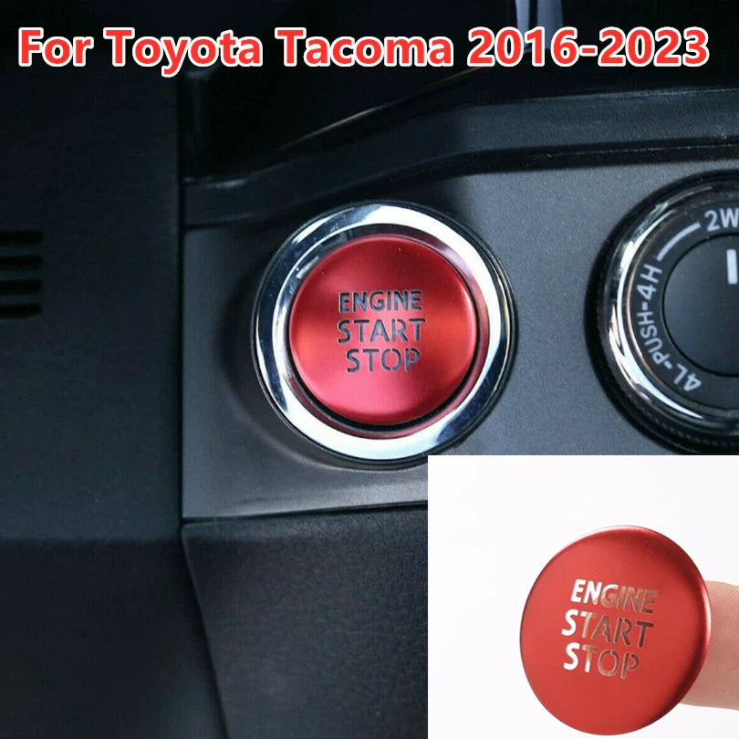 Red Engine Start Stop Switch Button Cover Trim Decor for Toyota Tacoma (2016–2023)