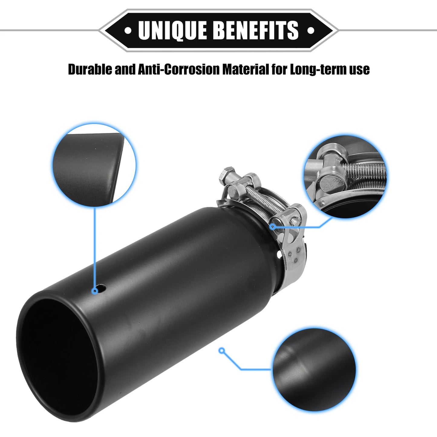 2.8" Inlet 8.5" Length Exhaust Tip Tailpipe for Toyota Tacoma (2005–2023) Black