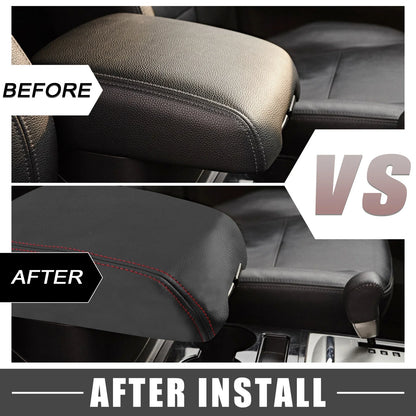 Dodge Durango Center Console Armrest Cover 2011-2021 Black with Red Stitches
