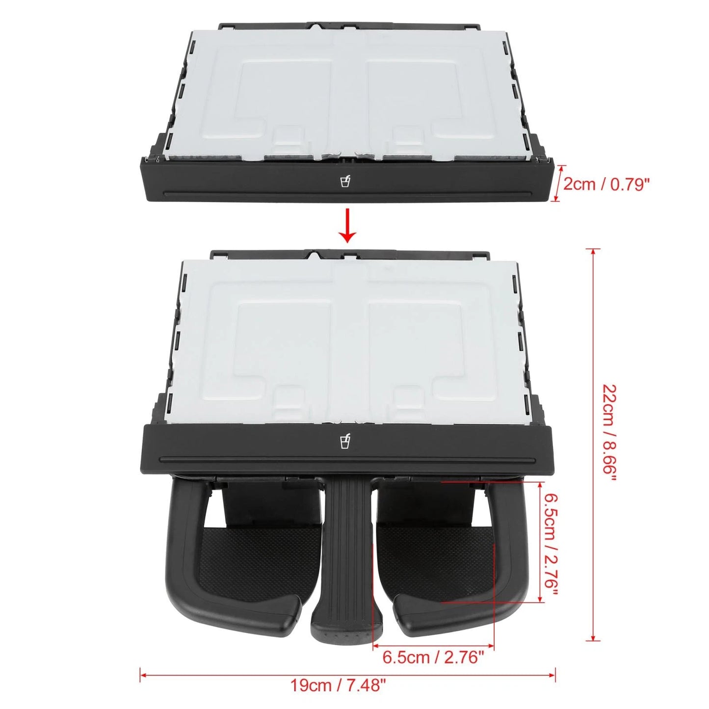 Folding Car Center Console Cup Holder 8P0885995B for Audi A3, VW Jetta (2013–2020)