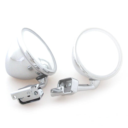 Set of 2 Chrome Door Convex Mirrors