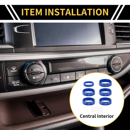Air Conditioner Switch Knob Cover Ring for Ford F-150 (2015–2021) Blue