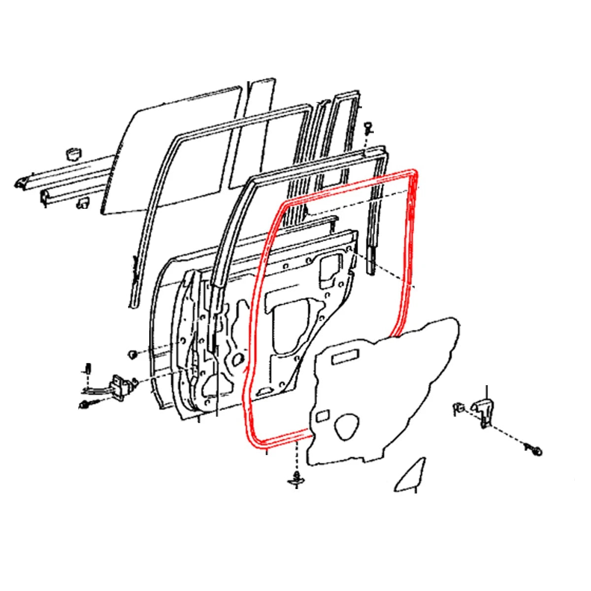 Rear Door Weatherstrip for Toyota Land Cruiser FJ80 (1990–2006)