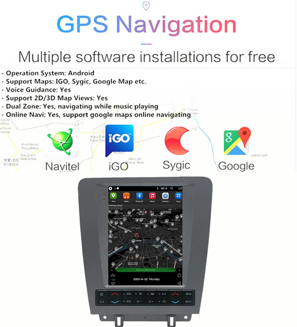 Stereo Radio Navigation GPS Head Unit for Ford Mustang (2010-2014)