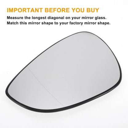 Left Side Heated White Mirror Glass for Ford B Max Fiesta (2012–2019)