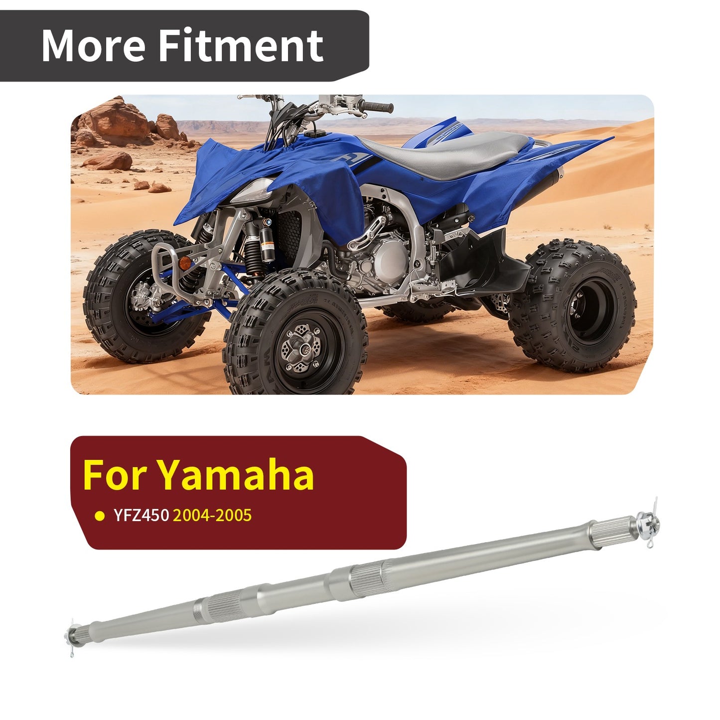 Rear Axle Shaft & Nut & Pin for Yamaha YFZ450 (2004–2005)