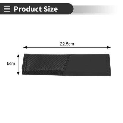 Set of 2 Black Seat Belt Cover Pads for Universal Fit (22.5cm)