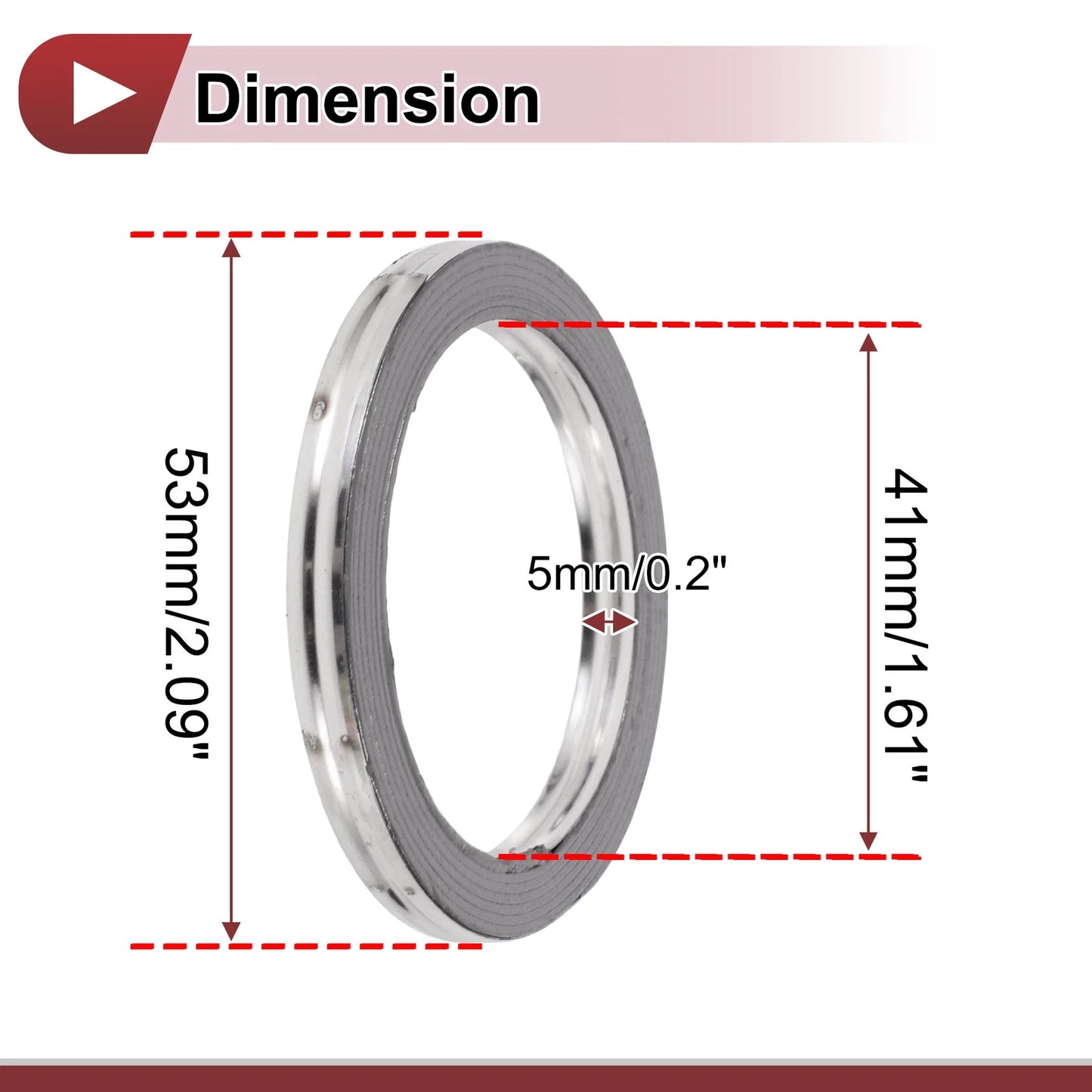 Exhaust Manifold Gasket for ID 41mm (Graphite Stainless Steel)