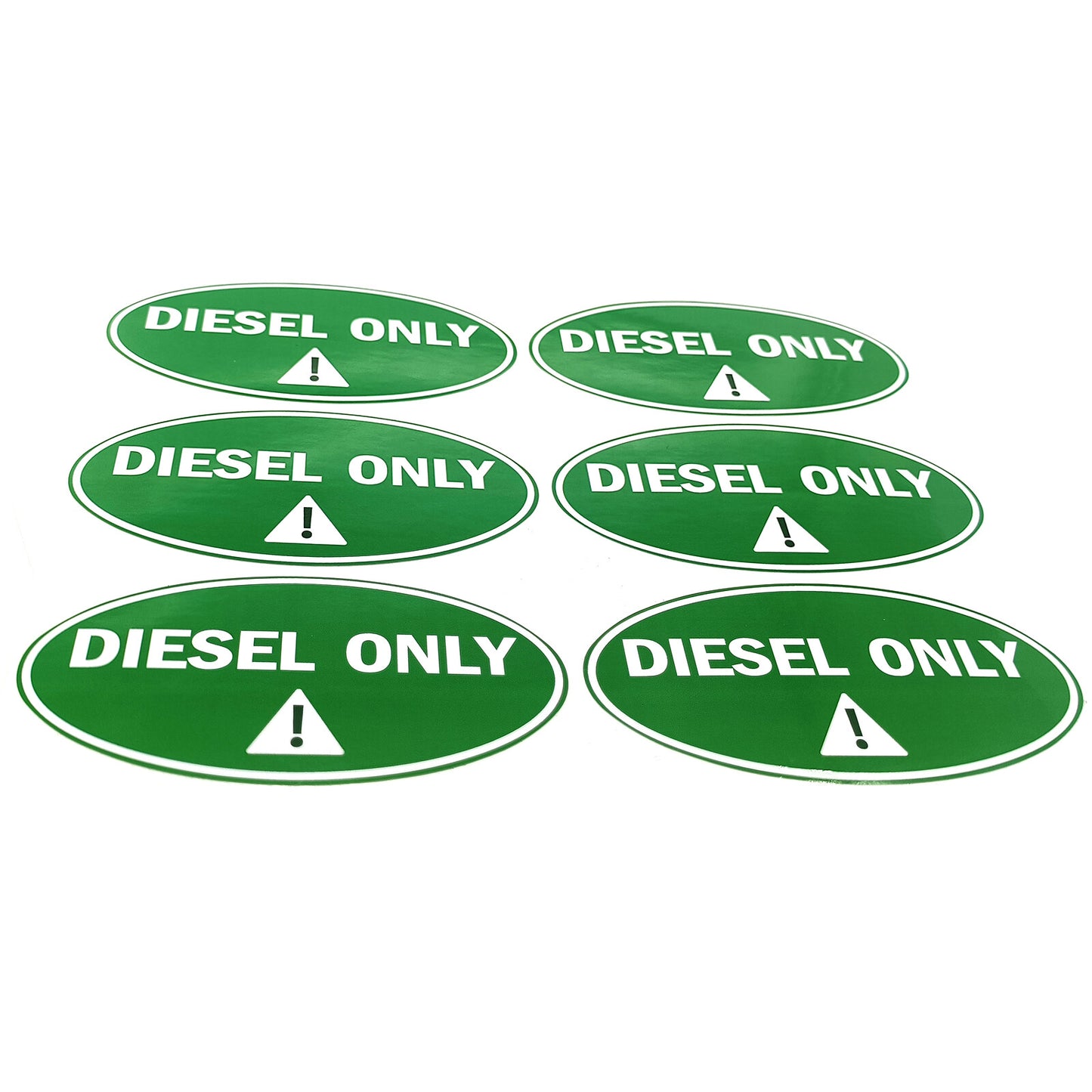 Set of 6 Diesel Only Stickers for Fuel Tank (Weatherproof Vinyl)