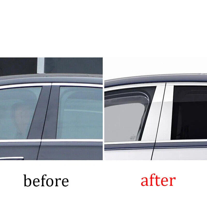 Chrome Aluminum Pillar Window Trim Covers for Benz S Class W222 (2014–2020)