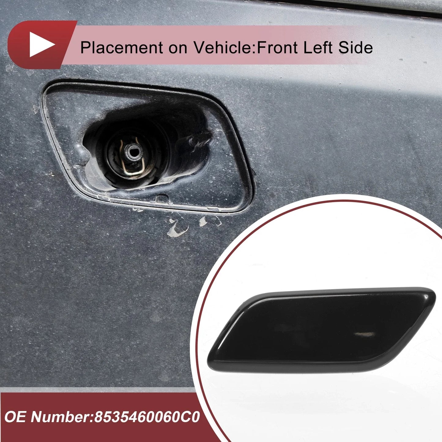 Front Left Washer Nozzle Cover for Lexus LX570 (2013-2015) - Black 1 x Cap
