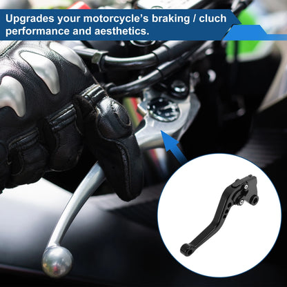 Adjustable Short Brake Clutch Levers for Kawasaki ZX6R/ZX636R/ZX6RR (2000–2004) Black