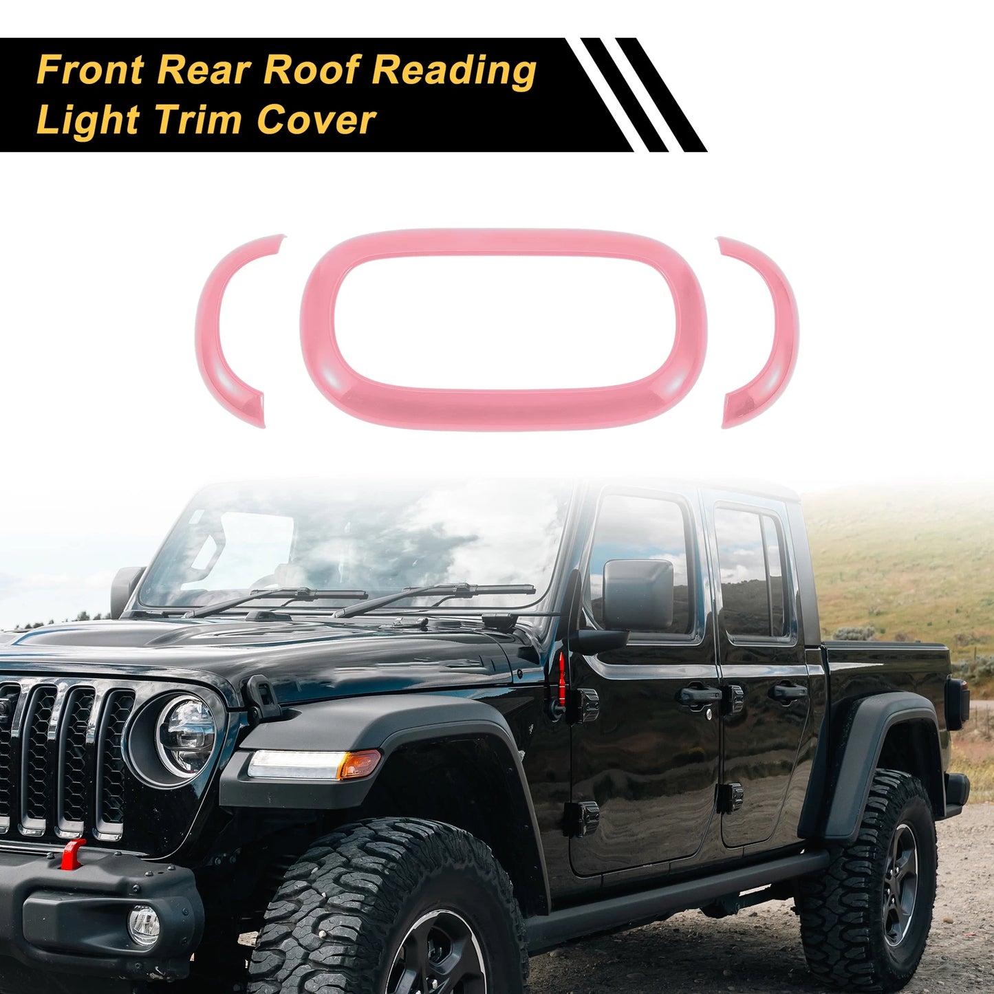 Front Rear Roof Reading Light Trim Cover for Jeep Wrangler JK (2007–2018) Red Carbon Fiber