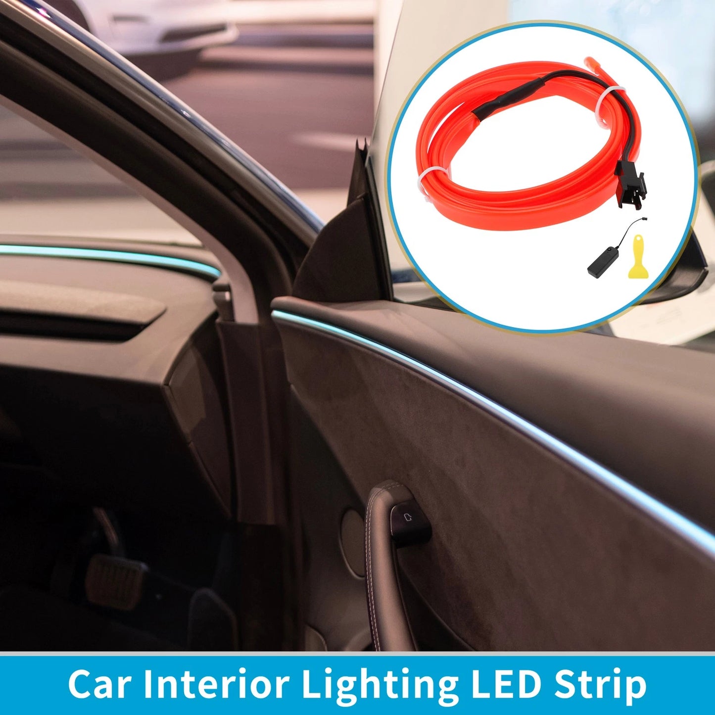 LED Strip Interior Decoration Lighting for Car (Battery Box 3V)