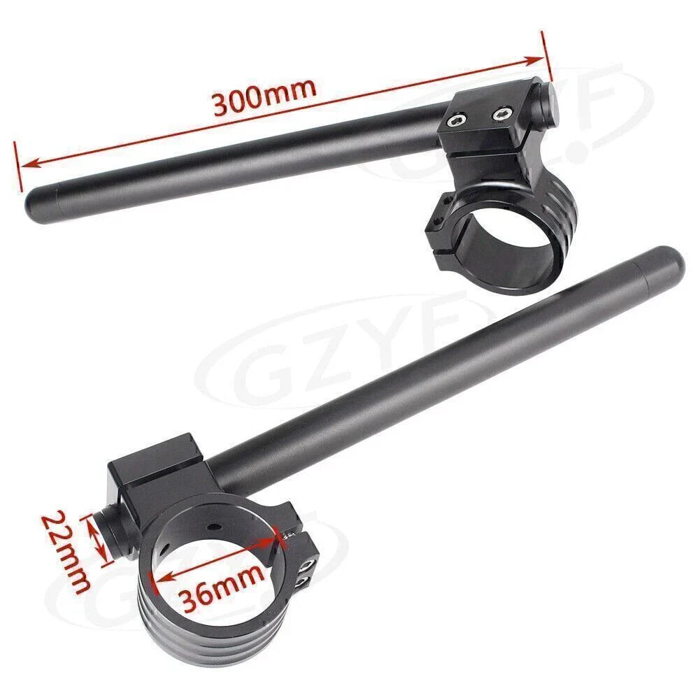 36mm Black Clip On Handlebar Fork Tubes for Motorcycle (Universal)