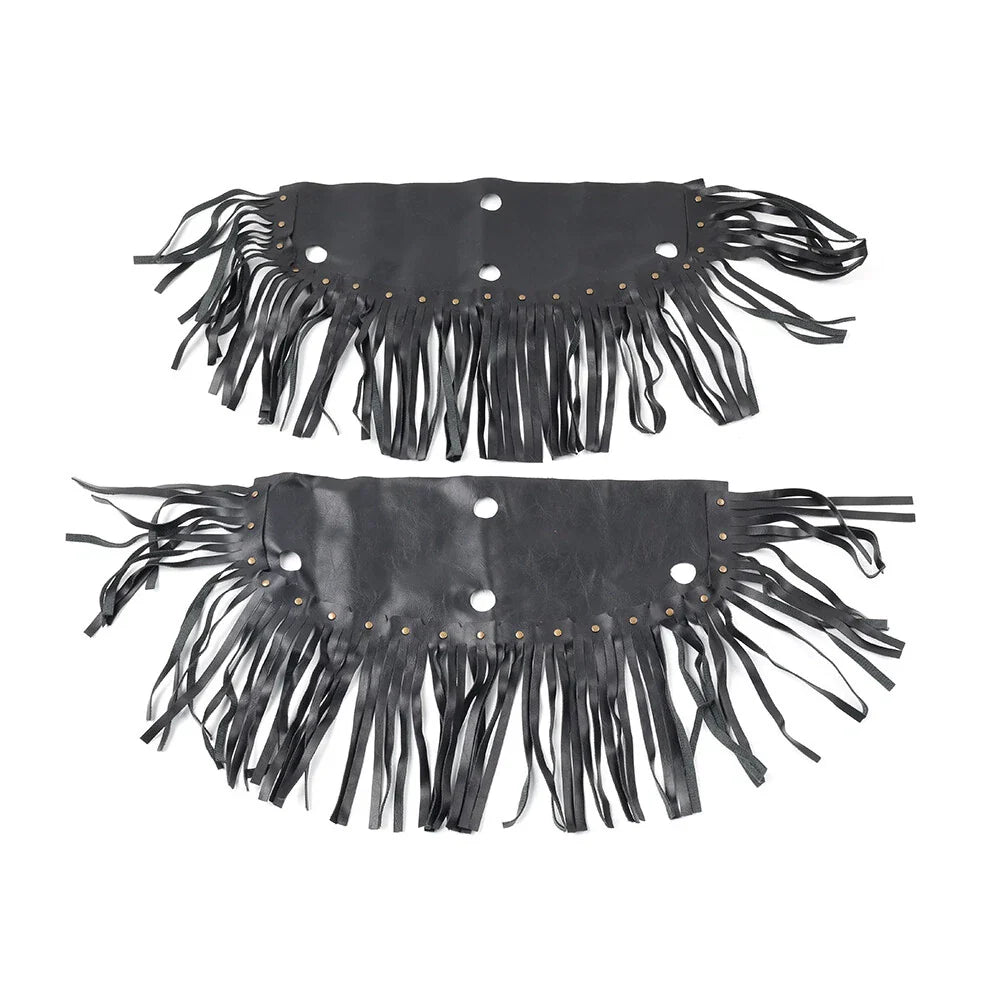 Front Rider Floorboard Fringe Covers for Honda, Yamaha, Harley