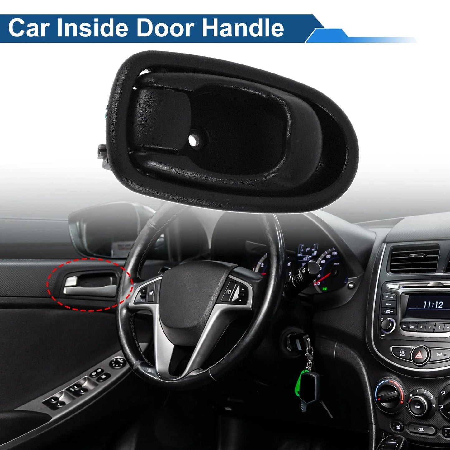 Interior Door Handle for Hyundai Elantra (1996-2000) Black
