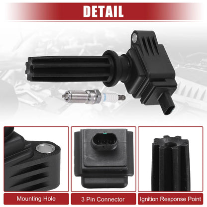 Set of 1 Ignition Coil Spark Plug for Ford Edge (2015–2023) No.CM5Z12029A Black