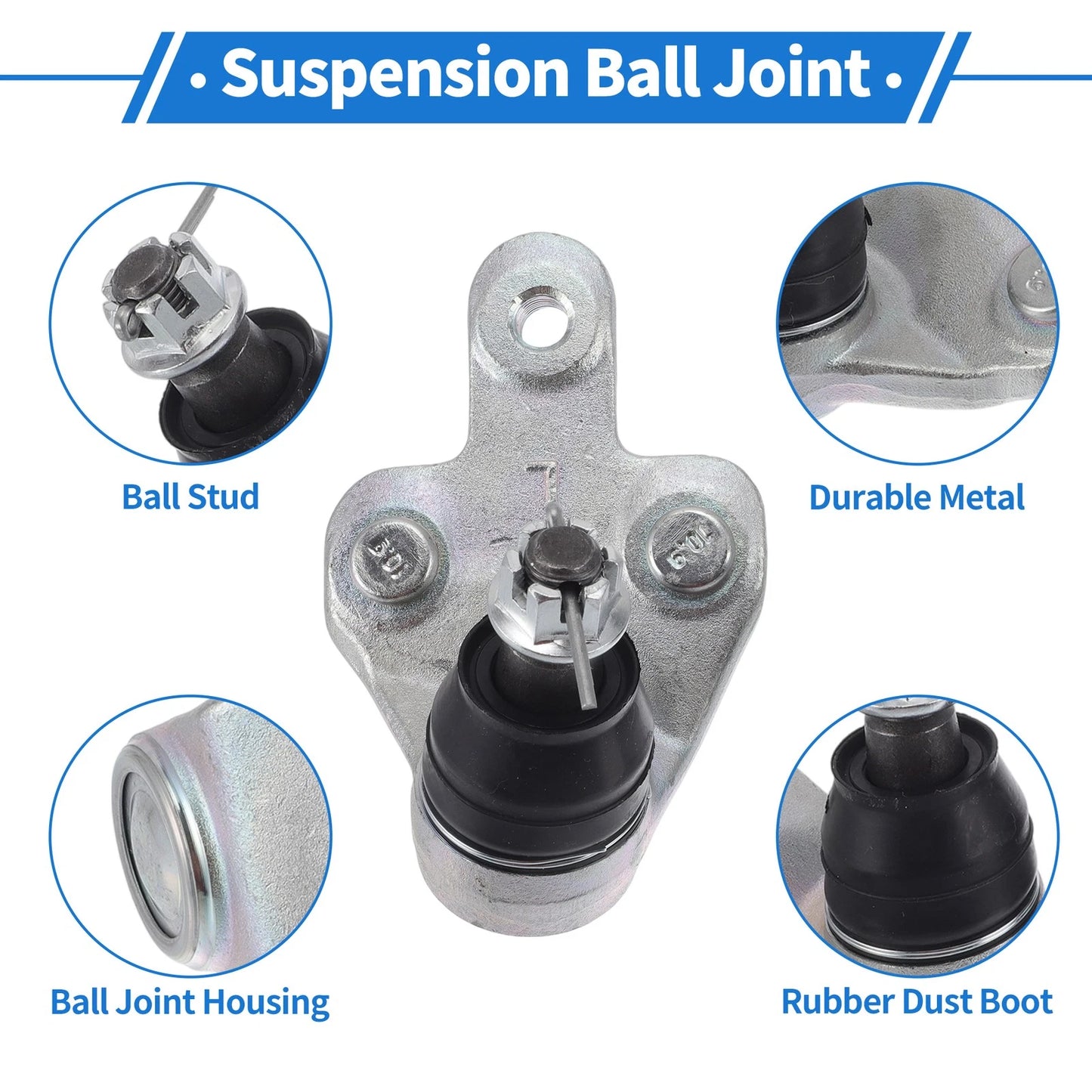2X Front Lower Ball Joints for Toyota Sienna (2011–2020) No. 43340-49015/43330-09800