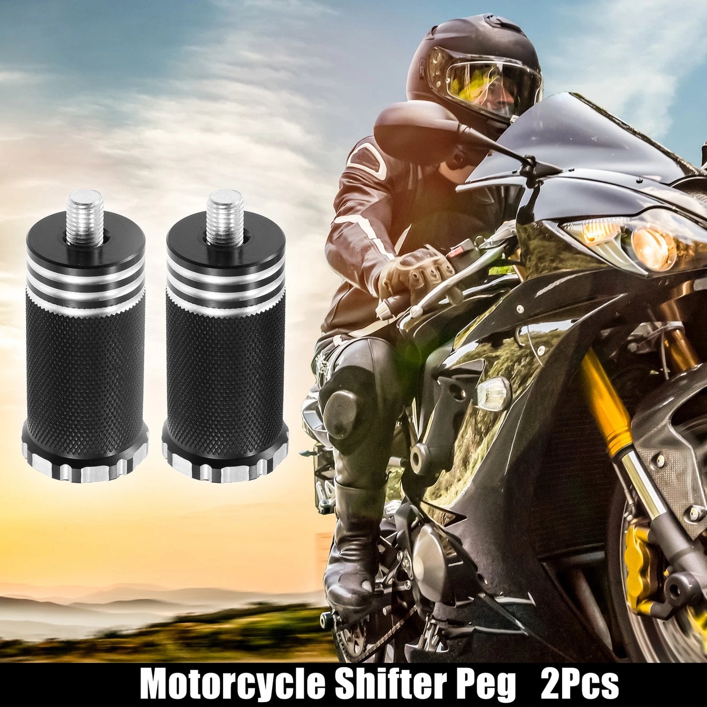 2X Shift Lever Foot Pegs for Harley Davidson  Black