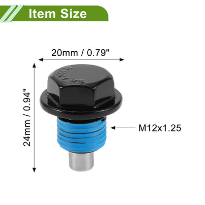 Set of 2 M12x1.25 Copper Oil Drain Plug with Gasket for Car Motorcycle